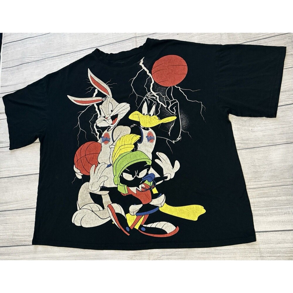 Space Jam A New Legacy XL Mens Black T-Shirt Big Graphic Bugs Bunny Daffy Duck